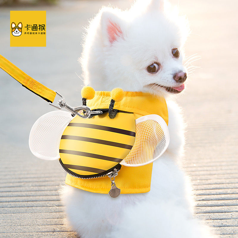 Dog traction rope vest style dog walking rope small bee dog chain collar medium-sized small dog cat pet supplies