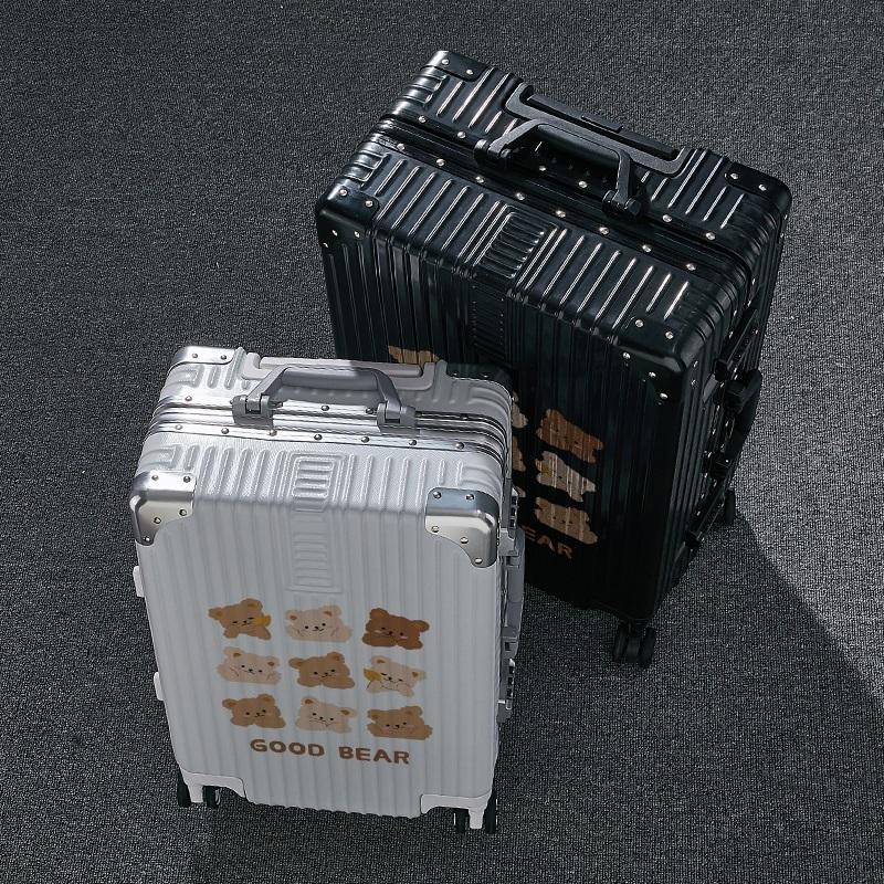 新款行李箱女潮流卡通子母箱旅行密码箱加厚结实耐用拉杆箱男20寸