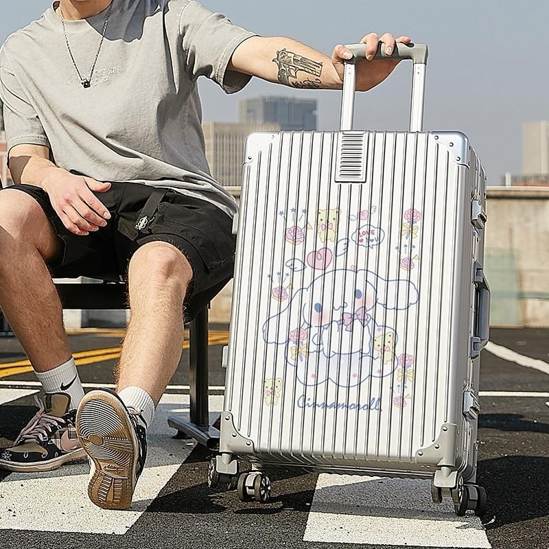 行李箱女20寸日系卡通涂鸦登机密码箱大容加厚铝框子母旅行箱男