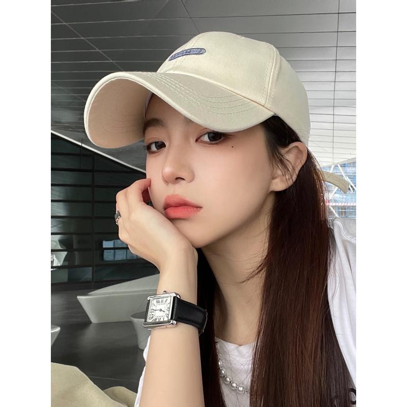 Beige-colored peaked cap female summer ins tide brand soft top face small baseball cap male white hat