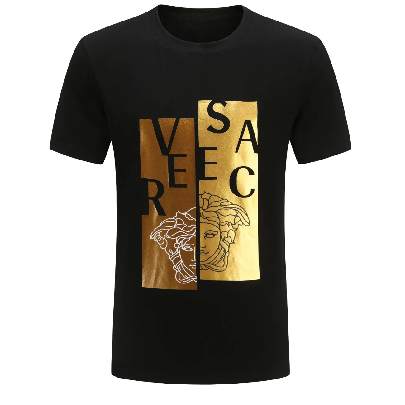 VERSACE-New Cotton Fashion Sense Printing Kurzarm-T-Shirt Unsex Summer Tide Loose Hundred Tops 100 % Baumwolle