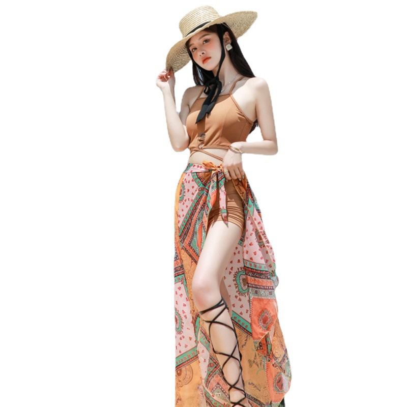 2023 new swimsuit women's two-piece bikini three-piece suit conservative slimming cover belly sexy hot spring fashion swimsuit