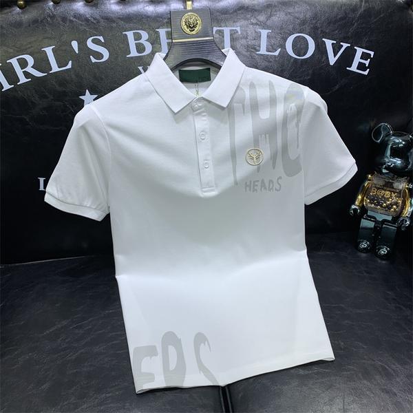 Summer new POLO shirt men's Korean style casual versatile embroidered letters short-sleeved T-shirt slim lapel top trendy