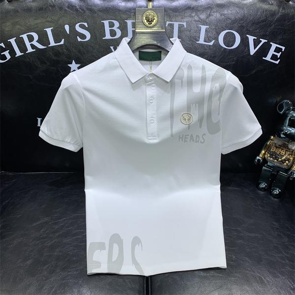 Summer new POLO shirt men's Korean style casual versatile embroidered letters short-sleeved T-shirt slim lapel top trendy
