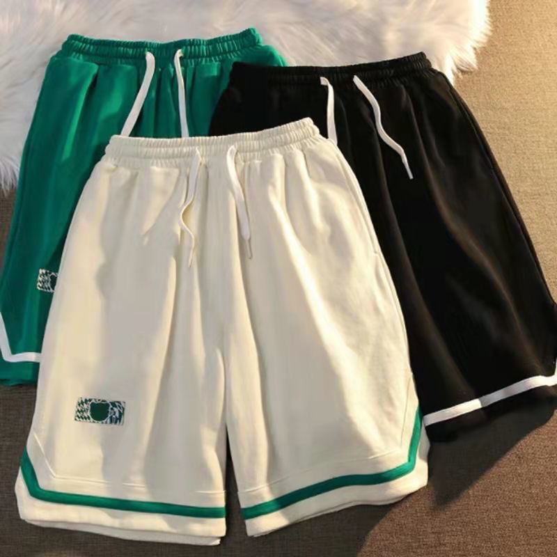American street basketball sports shorts for men, summer loose, student women's five-quarter pants, Hong Kong style casual wide-leg mid-pants