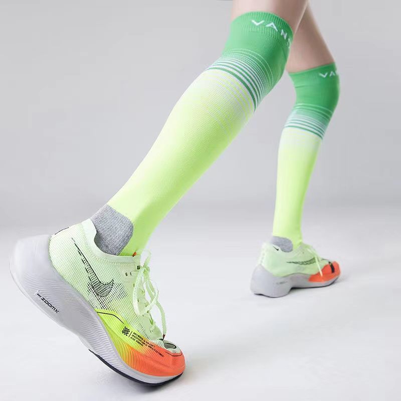 范斯蒂克 过膝运动长袜女透气弹力健身跑步训练马拉松高筒网球袜