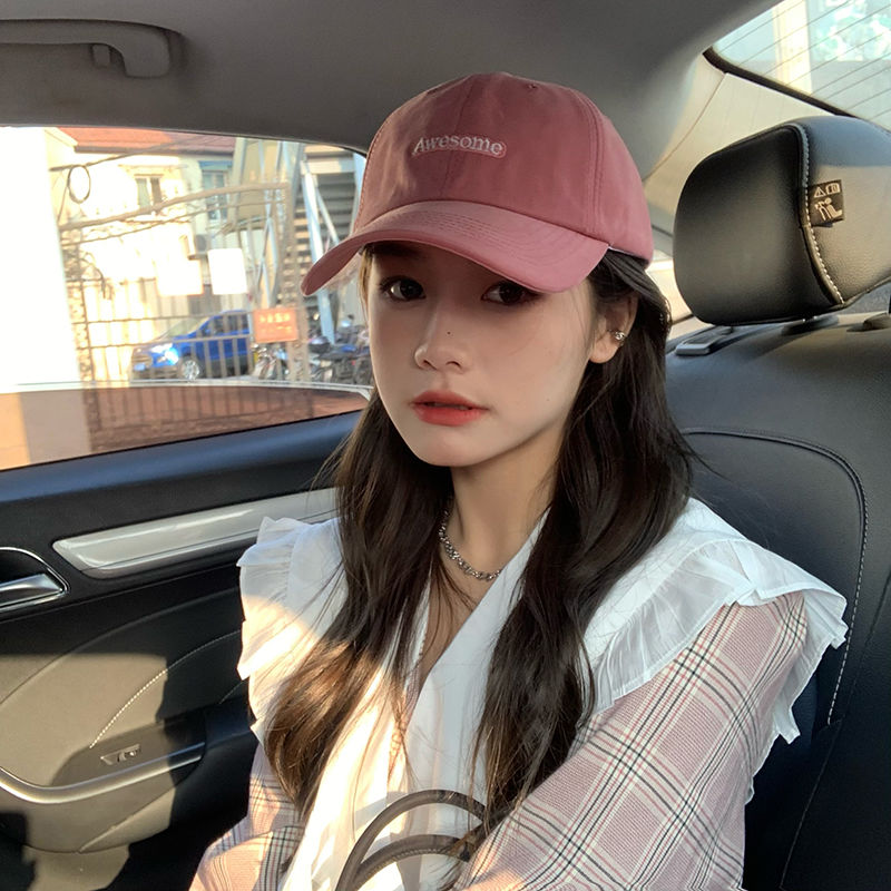 Raspberry Pink Baseball Hat Female Summer Casual Big Head Circumference Korean Version Ins Versatile Internet Celebrity Sunscreen Cap Male
