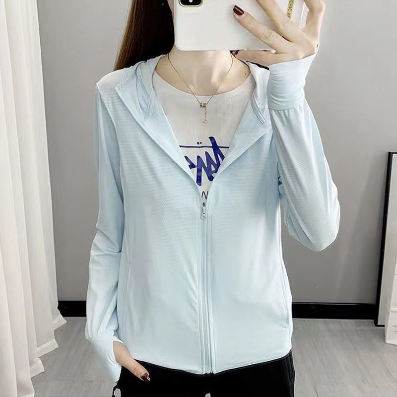 UPF50+ sun protection clothing women's summer ultra-thin UV protection long-sleeved jacket outdoor sports ice silk breathable skin clothing