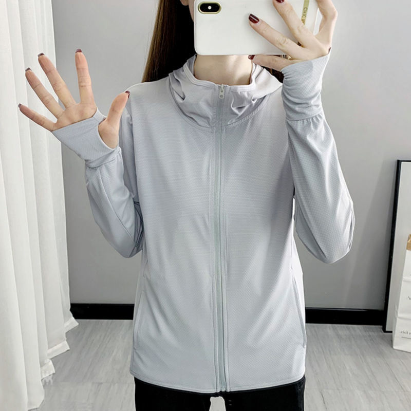 UPF50+ sun protection clothing women's summer ultra-thin UV protection long-sleeved jacket outdoor sports ice silk breathable skin clothing