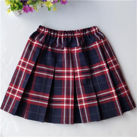 College style big girl red grid skirt school skirt pleated skirt spring and autumn children's plaid skirt performance clothing