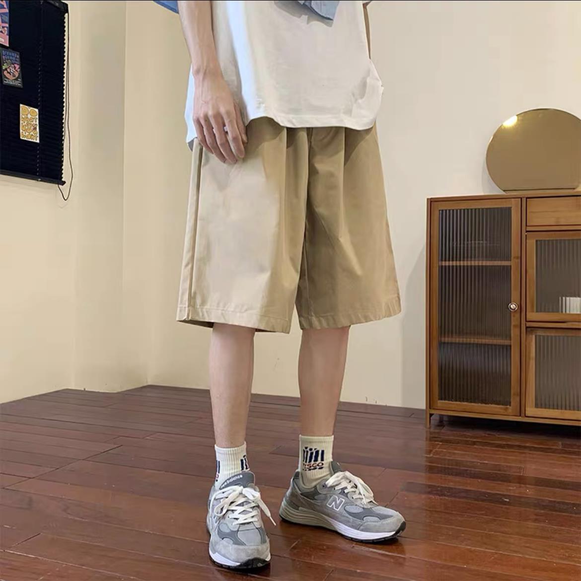 [Two-Pack] Summer Thin Shorts Men's Hong Kong Style Loose Large Size Thin Casual Sports Running Beach Shorts