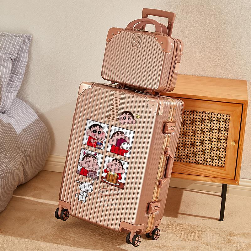 新款行李箱女潮流卡通涂鸦子母旅行密码箱加厚结实耐用拉杆箱男