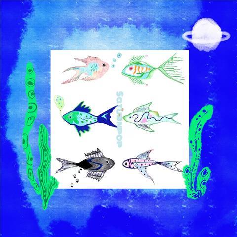 涂鸦款 唯美原创纹身贴 彩色鱼鱼系列1防水持久ins个性时尚