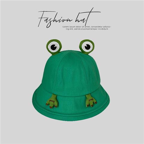 Cute frog hat female summer net red fisherman hat 2022 new sun sunscreen cover whole face sun hat thin section