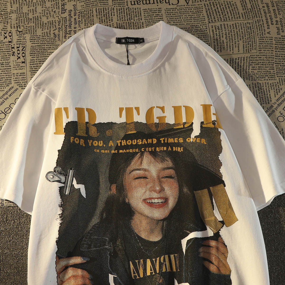 美式復古oversize短袖t恤男女夏寬鬆ins歐美風潮牌質感半袖上衣服