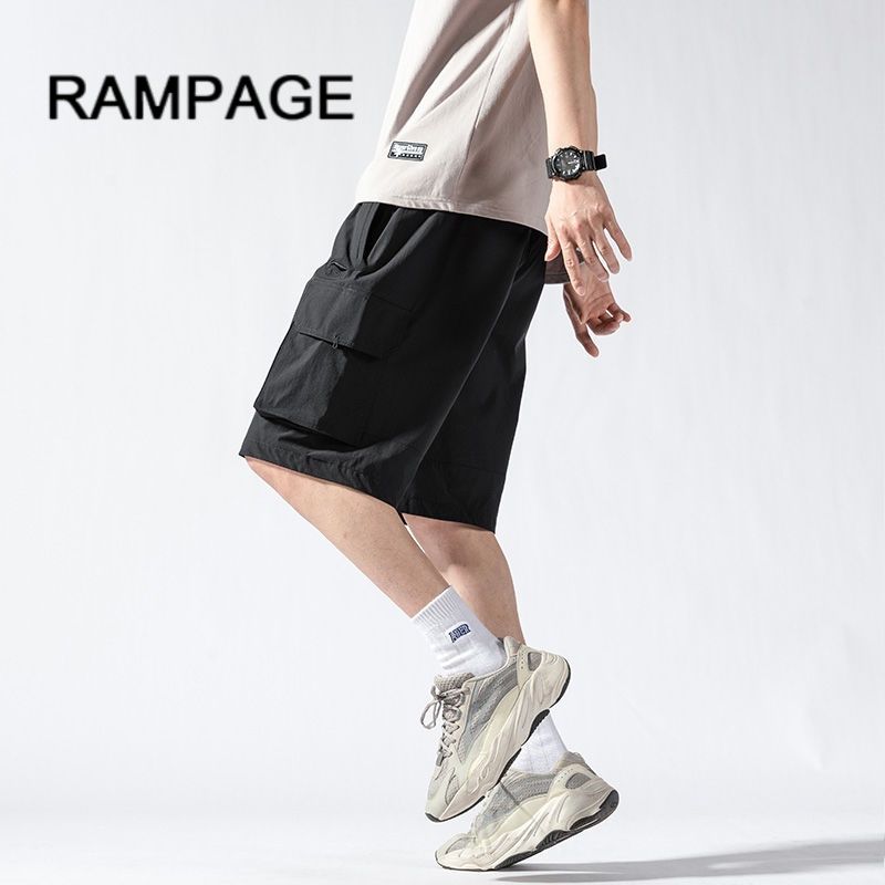 RAMPAGE夏季五分裤男宽松潮牌大码工装短裤外穿冰丝薄款速干裤