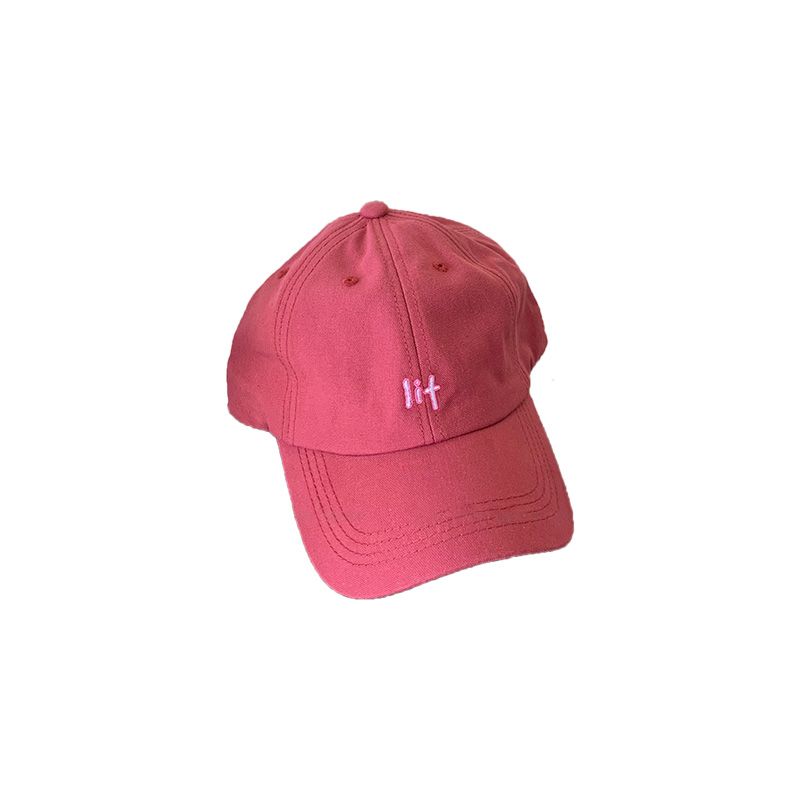 Show white raspberry red baseball hat women's summer all-match soft top peaked cap women's Korean style casual sunshade peaked cap