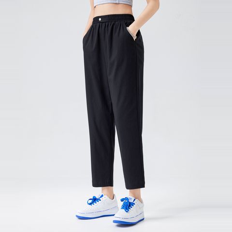 Women's Autumn New 2023 Black Casual Pants Micro Elastic Small Foot Tapered Pencil Trousers