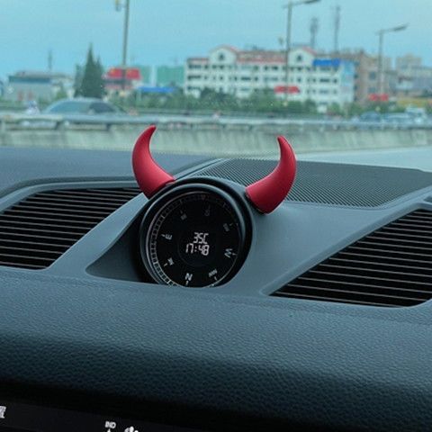 恶魔角卖萌个性新能源车创意装饰贴牛角出风口方向仪表盘汽车装饰