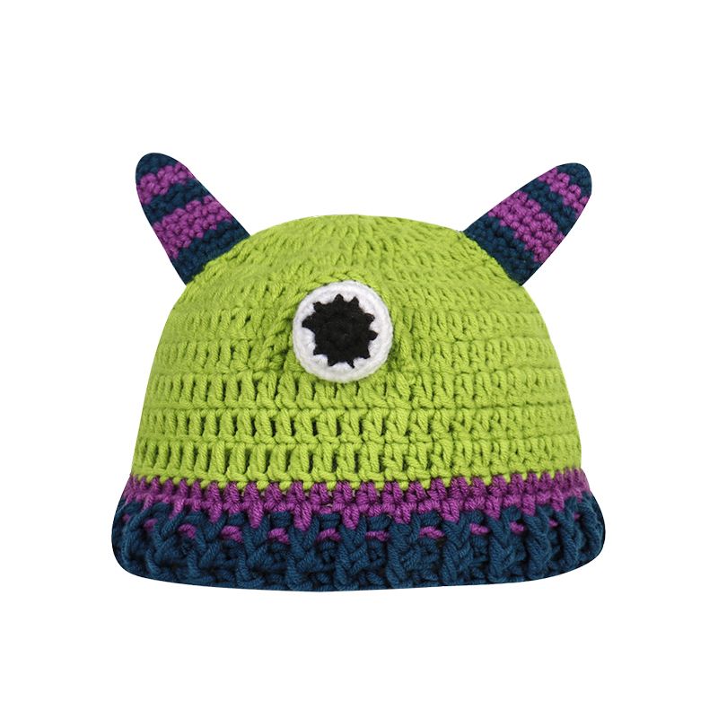 Ruffian with the same style of funny Shrek woolen hat female autumn and winter devil long braid green knitted pullover hat tide