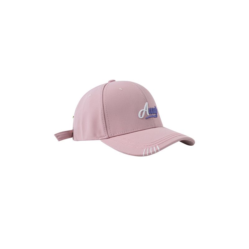 Korean version of ins pink hard top baseball hat female four seasons outdoor travel cap male good version embroidery cap