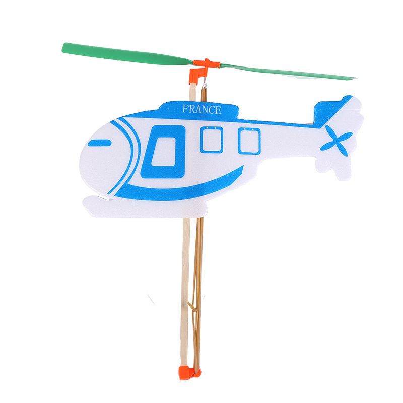 猛虎橡皮筋动力直升机 滑翔飞机科技小制作手工拼装 学生竞赛航模