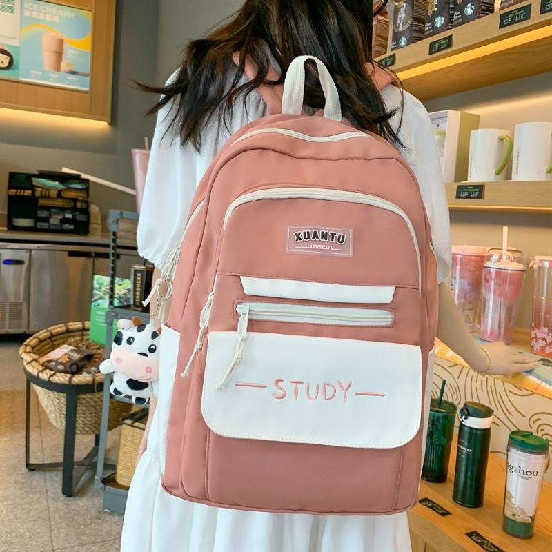 Schoolbag female summer junior high school student middle school student girl backpack campus primary school student third to sixth grade high school backpack