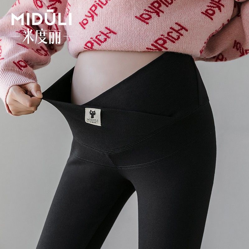 Maternity leggings spring and autumn thin outer wear low-waist belly-supporting pants summer nine-point yoga trousers maternity wear spring wear