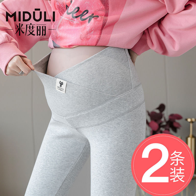 Maternity leggings spring and autumn thin outer wear low-waist belly-supporting pants summer nine-point yoga trousers maternity wear spring wear