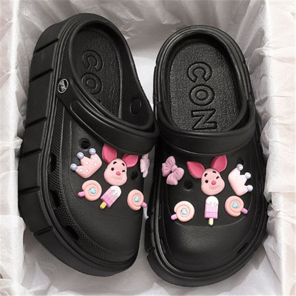 Stepping on shit feeling hole shoes women's summer outdoor wear beach non-slip heightening Baotou new sandals thick-soled sandals and slippers women's models