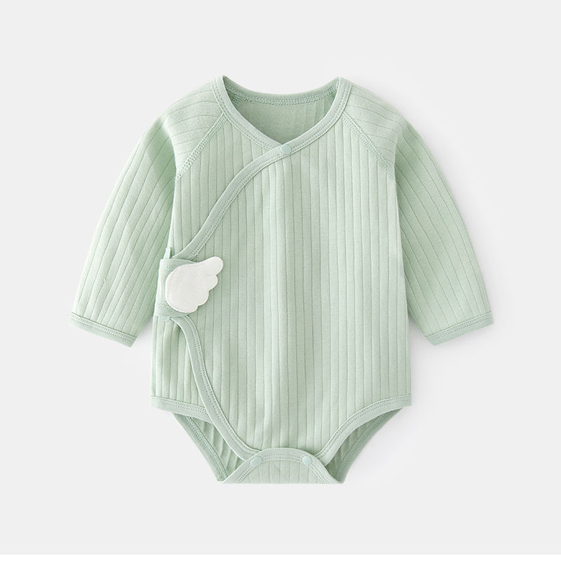 Baby jumpsuit, spring and autumn crawling suit, baby triangle vest, pure cotton, newborn long-sleeved wing, boneless fart suit