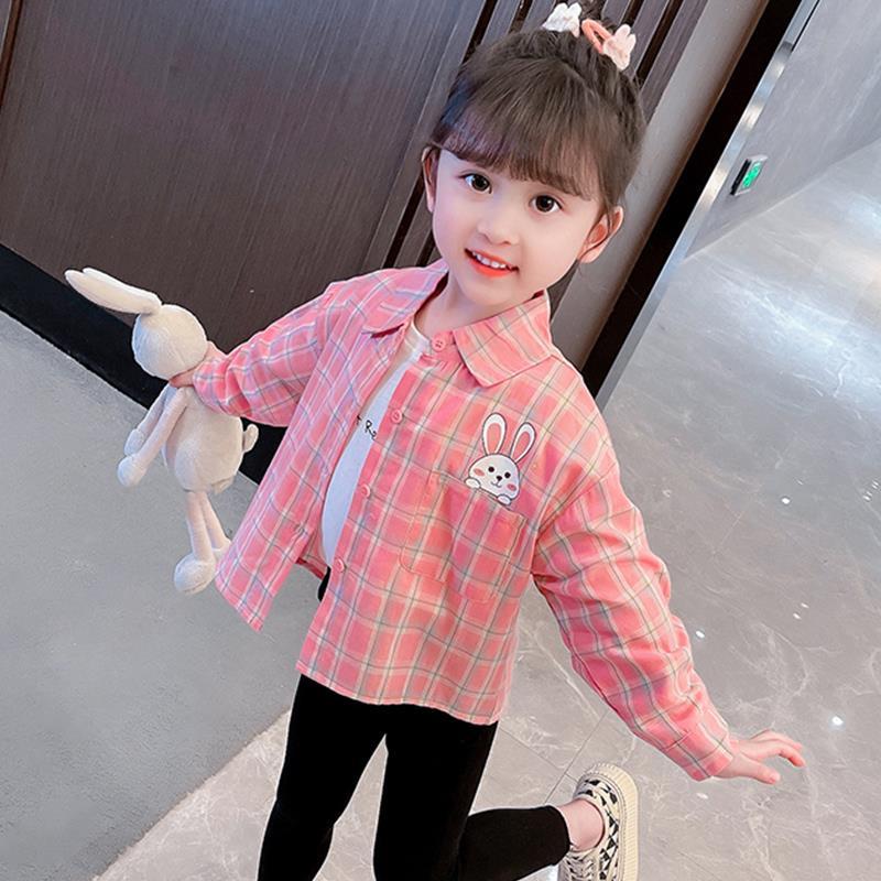 女童襯衫春秋季2023新款洋氣時髦女孩寶寶秋款上衣兒童裝秋裝襯衣