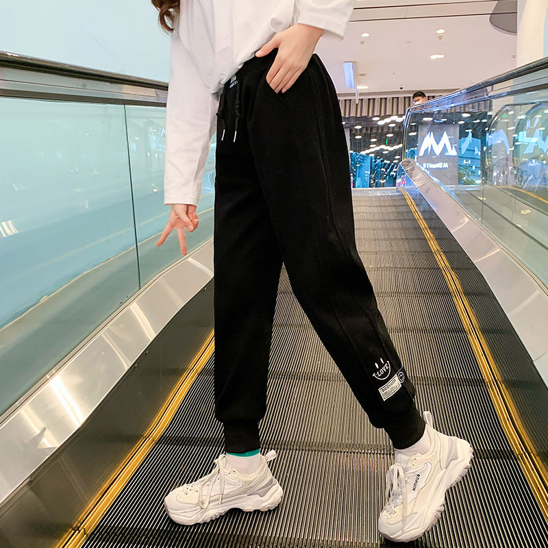 女童褲子春秋款季兒童休閒運動褲外穿2022新款秋裝大童裝女孩長褲