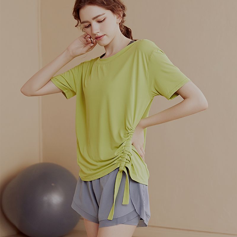 高级感瑜伽服女短袖上衣健身衣T恤显瘦网红跑步宽松健身运动上衣
