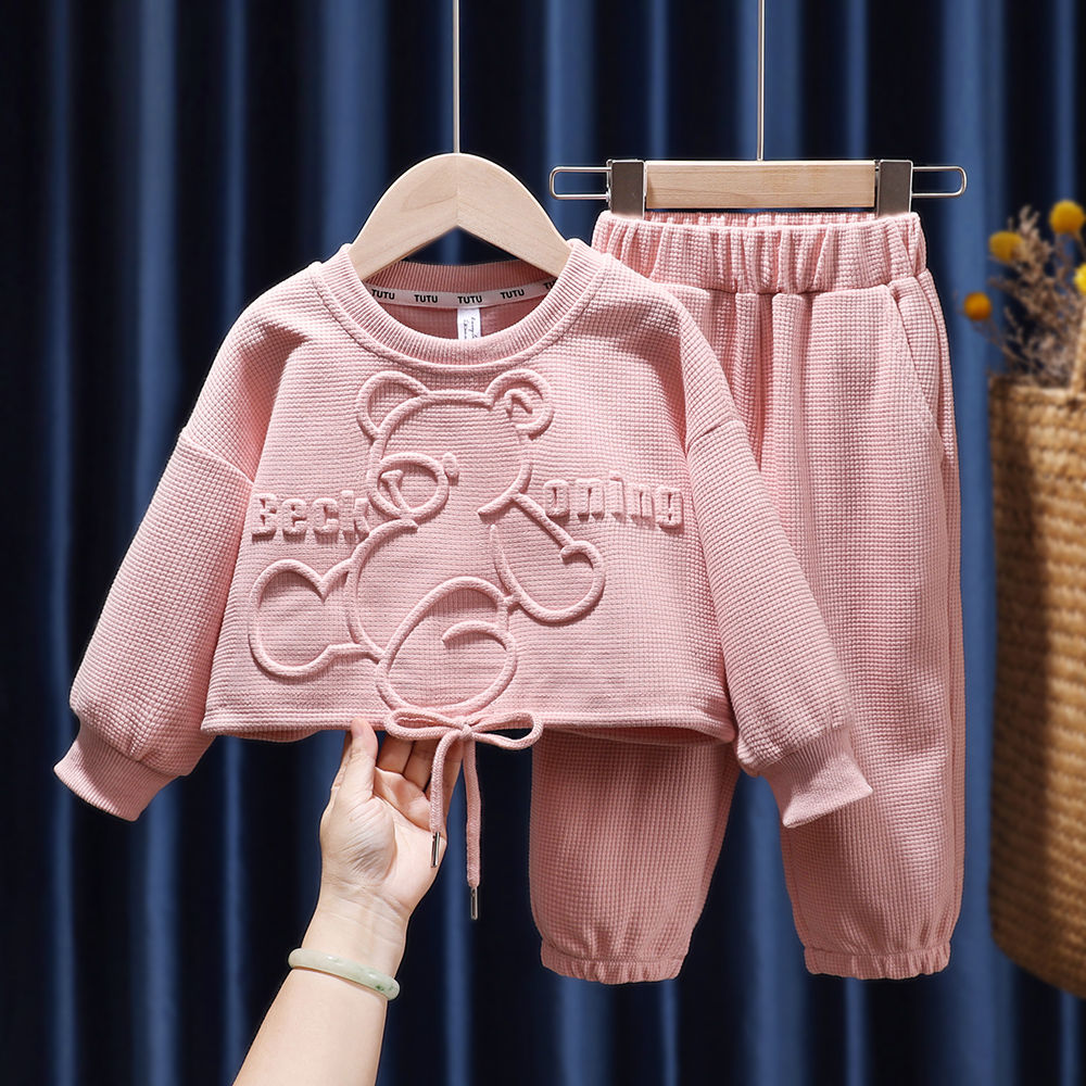 女童秋裝套裝兒童衣服中小童洋氣2022新款休閒女孩童裝春季兩件套