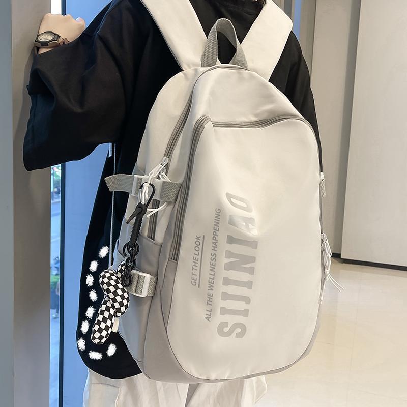 New school bag for girls, high school students, birthday series, simple large-capacity backpack, male junior high school student, versatile computer backpack