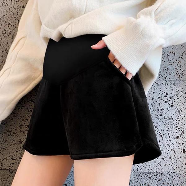 Pregnant women's shorts, spring and autumn, fashion, all-match leather pants, trendy mothers, loose casual wide-leg pants, autumn and winter, bottoming boots