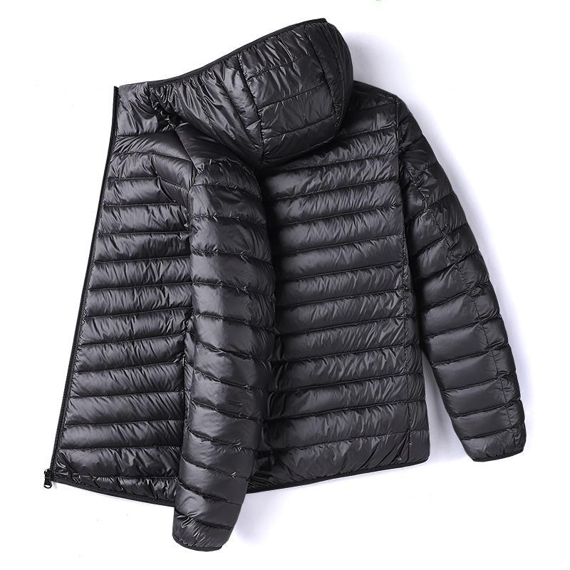 Stand-up collar hooded down padded jacket men's autumn and winter light and middle-aged youth special price clearance broken code brand processing short large size