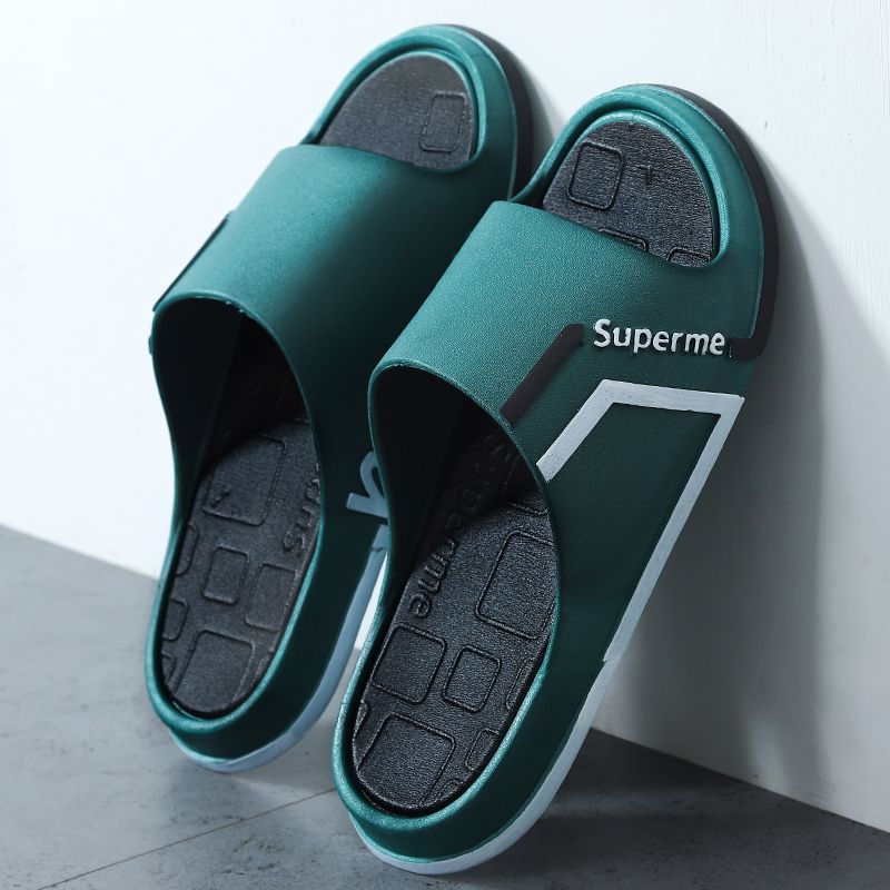 Men's slippers summer trend outside wear thick bottom indoor home bath non-slip wear-resistant outdoor sports sandals men's models