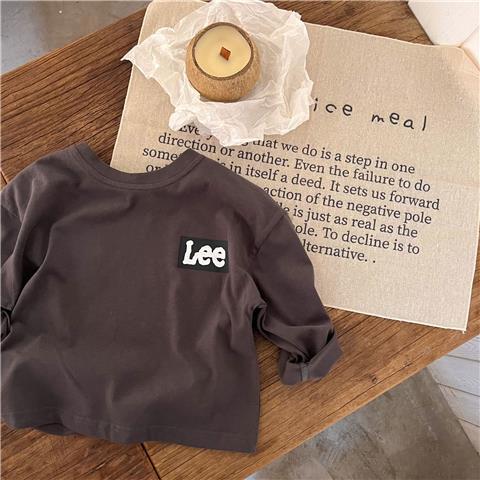 Children's clothing tops boys round neck T-shirt 2022 autumn new girls' long-sleeved letters baby bottoming shirt foreign style t