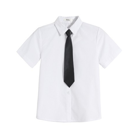 男童白衬衫长袖纯棉儿童演出主持礼服白色衬衣小学生团体服校服