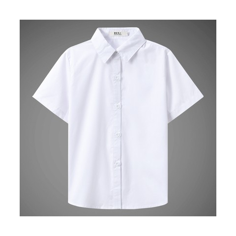 男童白衬衫长袖纯棉儿童演出主持礼服白色衬衣小学生团体服校服