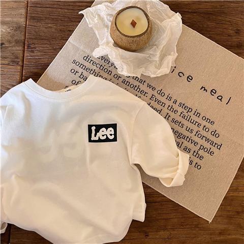 Children's clothing tops boys round neck T-shirt 2022 autumn new girls' long-sleeved letters baby bottoming shirt foreign style t