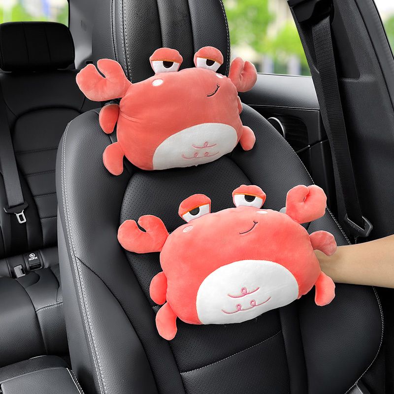 汽车头枕护颈枕靠枕头一对车内座椅舒适车载靠枕可爱卡通装饰用品