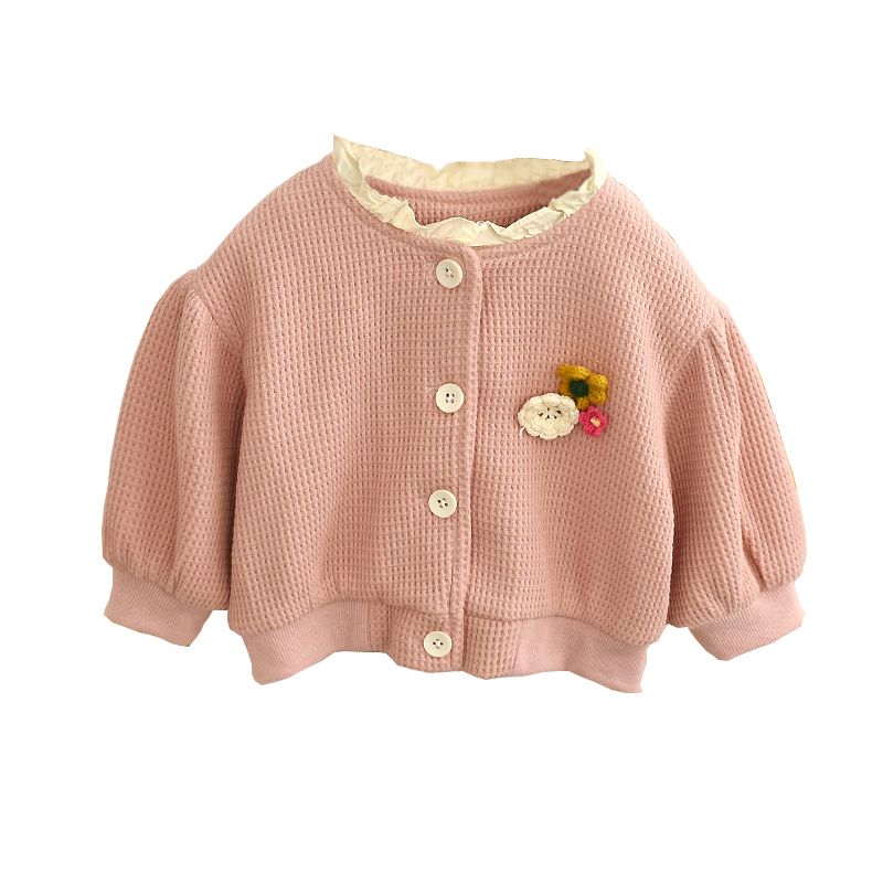 Girls coat spring and autumn baby children's clothing 2022 new foreign style fashionable children's tops autumn clothing baby girl cardigan