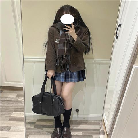 Three-piece suit/one-piece autumn and winter a complete set of college style wear with tea-style suit jacket with shirt and pleated skirt