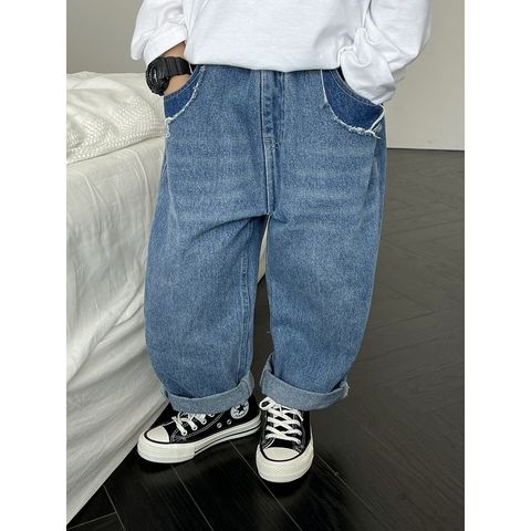 Children's clothing boys' spring and autumn clothing jeans 2023 new children's clothing autumn style boy's pants foreign style trendy baby