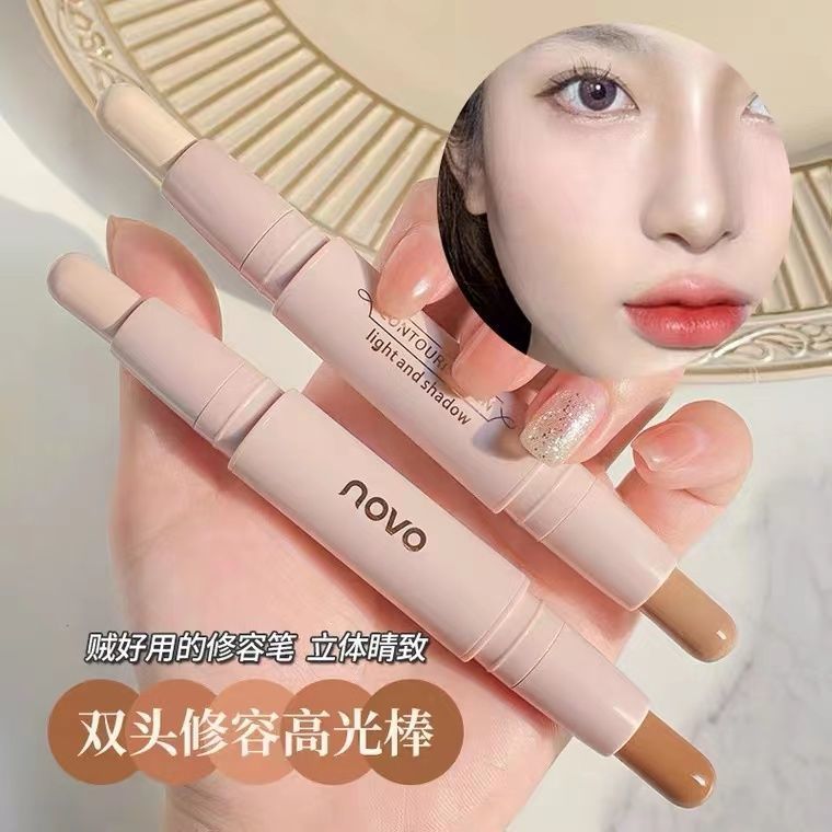 NOVO修容棒防水高光陰影一體臉部淚溝提亮啞光鼻影修容筆新手學生