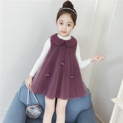 女童春秋套装洋装新款韩版儿童时尚两件套背心裙女孩公主裙
