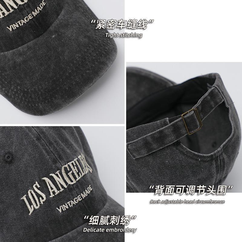 ins retro gray baseball hat women's summer thin American street fashion brand all-match no makeup face small duck cap